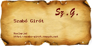 Szabó Girót névjegykártya